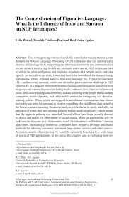 Pdf The Comprehension Of Figurative Language What Is The Influence Of Irony And Sarcasm On Nlp Techniques