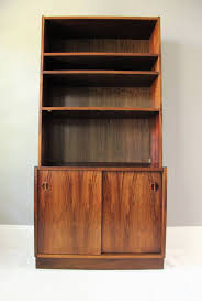 Mid Century Modern Danish Rosewood Sliding Door Cabinet With Bookcase Bookcase Double Sliding Doors Danish Mid Century Modern