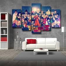 Dragon Ball Z Family Saiyanjins Warriors Classic 5pc Canvas Prints Wall Art Dbz Dragonball Anime Dragon Ball Decor Wall Art Canvas Prints Wall Art Decor