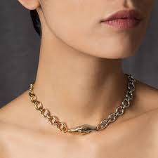 Gentlewoman S Agreement Choker Necklace In Two Toned Duet Mle Wolf Badger In 2021 Necklace Choker Necklace Chokers