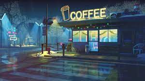 Coffee Shop Vibes Desktop Wallpaper Art Anime Backgrounds Wallpapers Anime Scenery Wallpaper