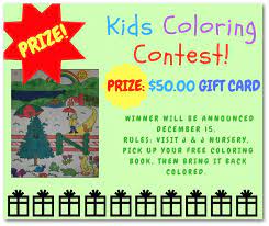 Colouring sheet will be provided after registration 2. Kids Coloring Contest At J J Nursery J J Nursery Spring Tx 281 355 6884