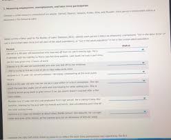 Bar and restaurant jobs can be good fun and can grow your. 1 Measuring Employment Unemployment And Labor Chegg Com
