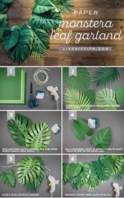 Get Your Party Sizzlin With This Tropical Paper Leaf Garland Paper Flowers Paper Flowers Diy Leaf Garland