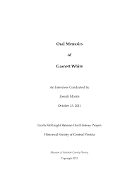 Oral History of Garnett White · RICHES