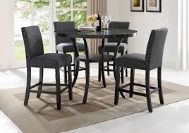Townsville collection cm3109t 60 dining table with floral accents and dark walnut finish furniture of. Wallace Dark Gray 5pc Counter Height Dining Set Evansville Overstock Warehouse