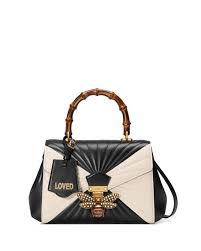 Black And White Bag Images Gucci Queen Margaret Linea Medium Bee Bamboo Top Handle Bag Black Multi Black Pattern Gucci Bags S Quilted Leather Tote Leather Handbags Leather Tote Bag
