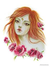 Lámina artística for Sale con la obra «Signo de Virgo Retrato de mujer, niña  Virgo» de Akatamakata