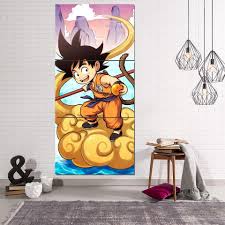 Kid Goku Flying Nimbus Cloud Cartoon 3pc Canvas Print Saiyan Stuff Kid Goku Canvas Prints Wall Art Canvas Prints
