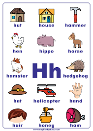 Four alphabet word starting with h: Letter H Worksheets Flash Cards Coloring Pages