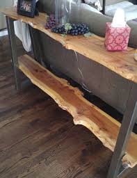 Live Edge Sofa Table The Double Decker Etsy Live Edge Wood Furniture Rustic Dining Furniture Easy Home Decor