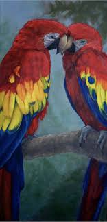 Beautiful Bird Paintings On Canvas Love Birds By Lindsay Rapp Love Birds Painting Birds Painting Bird Canvas