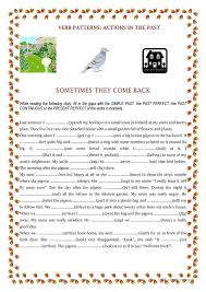 Complete The Story With The Past Simple Or Past Continuous Sometimes They Come Back Grammar Book Grammar Worksheets English Reading