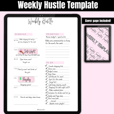 Pink Weekly Hustle Template Weekly Templates Digital - Etsy