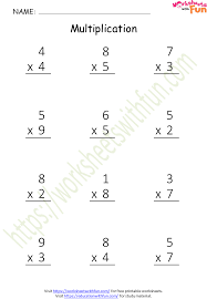 maths class 1 multiplication worksheet 1