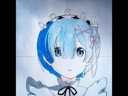 How To Draw Rem And Ram Re Zero Quiet Tutorial For Ballpoint And Watercolor Youtube Drawings Anime Art