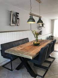 industriele steigerhouten tafel met stoelen en bank setprijs rs meubel eettafel ontwerp tafel met stoelen rustieke eettafel