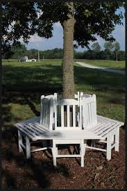 Tree Bench Made From Kitchen Chairs Too Inspired To Sleep Garden Bench Diy Diy Garden Furniture Outdoor Garden Bench