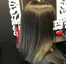 Grey Short Asian Black Balayage Ombre Dark Gray Grey Straight Medium Length Balayage Hair Balayage Short Hair Balayage