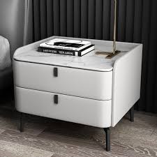 A nightstand is define by being a small table, often featuring a drawer, frequently sold as a set of two. Table De Chevet Moderne De Luxe 2 Tiroirs De Chambre A Coucher En Pierre Modern Side Table Bedroom Luxury Bedside Table Bedside Table Design