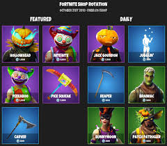 31 likes · 1 talking about this. Fnbr Co On Twitter Fortnite Item Shop For October 31st 2018 Https T Co Nxpckxmqqb
