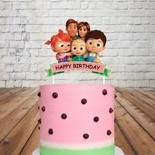 Comes with free cupcakes too! Coco Melon Theme Girl Cake Topper Birthday Party Celebration Online Party Supplies India