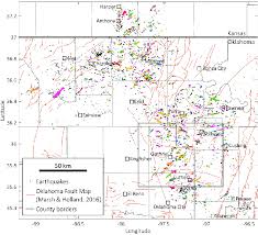 Reactivated fault lines could trigger larger oklahoma earthquakes, study says. Map Of Relocated Earthquakes In The Oklahoma And Southern Kansas Area Download Scientific Diagram