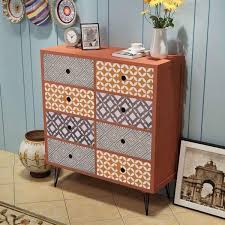 This Sideboard With 8 Drawers Has A Retro Design With Elegant Decorative Patterns The Side Cabinet Sideboard Storage Unique Bedroom Furniture Cupboard Storage