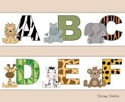 Cartoon baby alligator | alphabetimals.com. Safari Animals Alphabet Nursery Baby Boy Wallpaper Border Wall Art Decals Kids Abc Room Jungle Letter Sti Safari Animals Nursery Safari Nursery Decals Kids Zoo