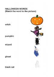 Check spelling or type a new query. Halloween Match The Words And Pictures Esl Worksheet By Yvonnep