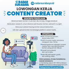 WotaSepur™ on X: Info loker posisi Content Creator di Jawa Pos Radar  Surabaya. t.cotqdNhrcJ5t  X
