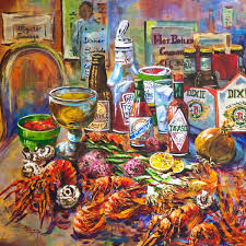 La Table De Fruits De Mer By Dianne Parks Louisiana Art Seafood Art New Orleans Art