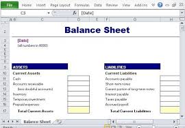 Simple Balance Sheet Maker Template For Excel Balance Sheet Template Balance Sheet Templates Free Design