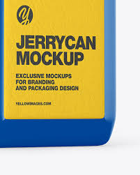 Plastic Jerrycan Mockup Half Side View In Jerrycan Mockups On Yellow Images Object Mockups