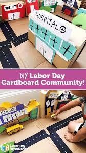 Diy Labor Day Cardboard Community Learning Resources Blog In 2020 Labor Day Crafts Cardboard City Learning Resources