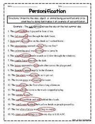 Figurative Language Personification Worksheet By Mr And Mrs Brightside Teach In 2020 Figurative Language Teaching Figurative Language Figurative Language Worksheet