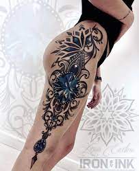 Ornamental Hip Leg Piece Thigh Tattoos Women Hip Tattoo Designs Tattoos For Women