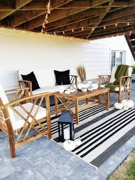 Black And White Outdoor Patio Decor Patio Reveal With Overstock White Lane Decor Outdoor Rugs Patio Fall Patio Decor White Outdoor Furniture