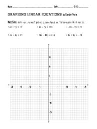 Scroll down the page for examples and solutions. Linear Equations In Standard Form Coloring Page By 123 Teach Brittany Kiser