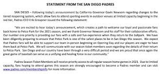 We did not find results for: San Diego Padres On Twitter Statement From The San Diego Padres