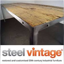 Steel Table Industrial Dining Table Reclaimed Wood Dining Table Dining Table