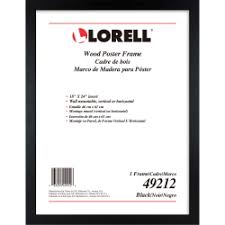 Contains wooden frame, back panel with stand and plastic transparent front pane. Lorell Wide Frame 18 X 24 Frame Size Rectangle Horizontal Vertical 1 Each Wood Black Office Depot