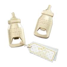 12ct Baby Bottle Shaped Bottle Opener Gold Baby Shower Favors Baby Bottles Baby Shower Inspiration