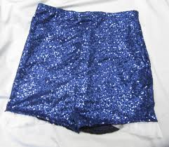 High Waisted Navy Blue Sequin Shorts Hot Pants White Tulle Ruffl Savoirfaireacademie In