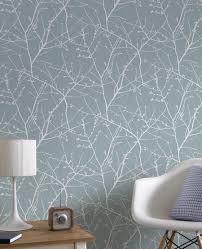 Tapete Mit Zarter Verzweigung Innocence Duck Egg In Grau Blau Tapeten Wohnzimmer Tapete Wohnzimmer Tapeten