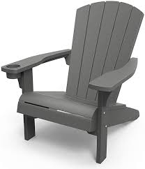Amazon Com Keter Alpine Adirondack Resin Outdoor Furniture Patio Chairs With Cup Holder Perfect For Bea Resin Outdoor Furniture Fire Pit Seating Patio Chairs