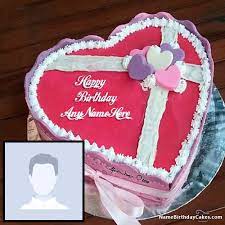 By using name bday editor you can place your hubby name and photo on bday images. Heart Shaped Birthday Cake For Husband With Photo Name