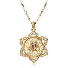 Moochi 18k Gold Plated Allah Pedant Necklace Arabic Jewelry Necklaces 18 Karat Gold Necklace Jewelry