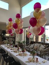 40th Birthday Flowers And Balloons Magenta Gold White Rose Gold 10 Balloon Bouquets Letspartywithballoons Birthday Table Decorations Christening Balloons Rose Gold Balloons