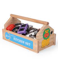 Maybe you would like to learn more about one of these? Little Genius Steel Kitchen Set With Wooden Container Color May Vary Online India Buy Pretend Play Toys For 3 8 Years At Firstcry Com 75095